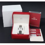 An Omega Constellation steel bracelet gentleman's wristwatch, the signed circular silvered dial with