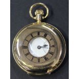 A Tavannes Watch Co 9ct gold gentleman's keyless wind half-hunting cased pocket watch, the