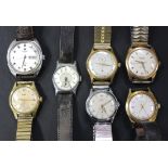 Seven gentleman's wristwatches, including Oris with a time reserve dial, Tissot Seastar Automatic,