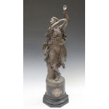 Jean-Baptiste Clésinger - a 19th century Continental dark brown patinated cast bronze figure of a