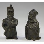 A pair of 19th century cast iron novelty vesta match holders, each in the form of a full-length