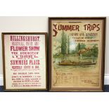 A mid-20th century printed advertising poster for 'Summer Trips through Oxford and Kingston' on