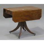 An early 19th century mahogany Pembroke table, the canted rectangular top above a frieze drawer,
