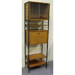 A mid-20th century teak and black painted metal 'Ladderax' modular side unit by Staples & Co Ltd,