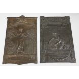 Sir William Hamo Thornycroft - a pair of early 20th century brown patinated cast bronze plaques,