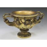 After the antique - a late 19th century gilded cast bronze model of the Warwick vase, the body