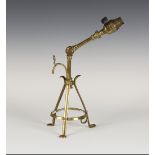 An Arts and Crafts brass wall/table lamp, the design attributed to William Arthur Smith Benson,