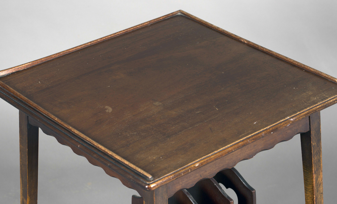 An early 20th century Arts and Crafts style mahogany two-tier occasional table, the galleried top - Image 2 of 2