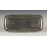 A Liberty & Co 'Tudric' pewter rectangular tray, model number 01304, with overall hammered