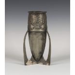 A Liberty & Co 'English Pewter' vase, designed by Archibald Knox, model number 0927, the ovoid