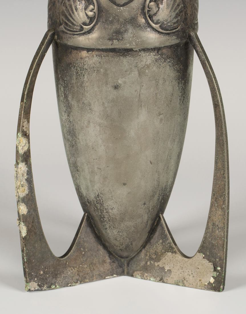 A Liberty & Co 'English Pewter' vase, designed by Archibald Knox, model number 0927, the ovoid - Image 3 of 3