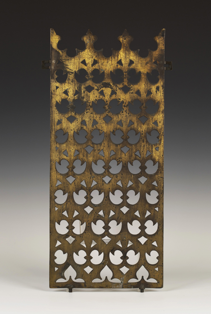 A Victorian Gothic Revival cast brass door grill, designed by Augustus Welby Northmore Pugin and - Image 2 of 2