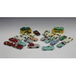 A collection of Dinky Toy sports and racing cars, including a No. 163 Bristol 450 sports coupé, a