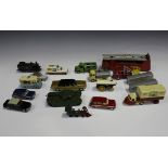 A collection of die-cast vehicles, including a Dinky Supertoys No. 984 car transporter, a No. 252