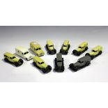 Ten Dinky Toys ambulances, comprising two No. 30f ambulances, finished in grey with black chassis,