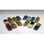 Fourteen Dinky Toys cars, comprising two No. 37f estate cars, five No. 172 Studebakers, three No.