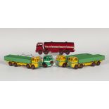 Three Dinky Supertoys No. 934 Leyland Octopus wagons, a No. 935 Leyland Octopus flat truck with