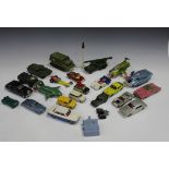 A collection of Dinky Toys vehicles, including a No. 100 FAB1, a No. 223 McLaren M8A, a No. 651