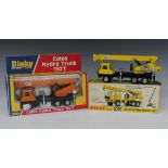 A Dinky Toys No. 980 Coles Hydra Truck 150T, finished in yellow and black, boxed with
