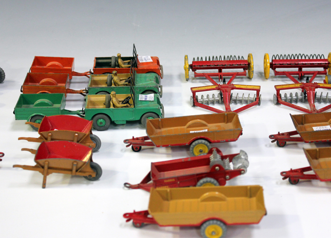 A collection of Dinky Toys tractors, vehicles and farm implements, including two No. 300 Massey - Image 2 of 3