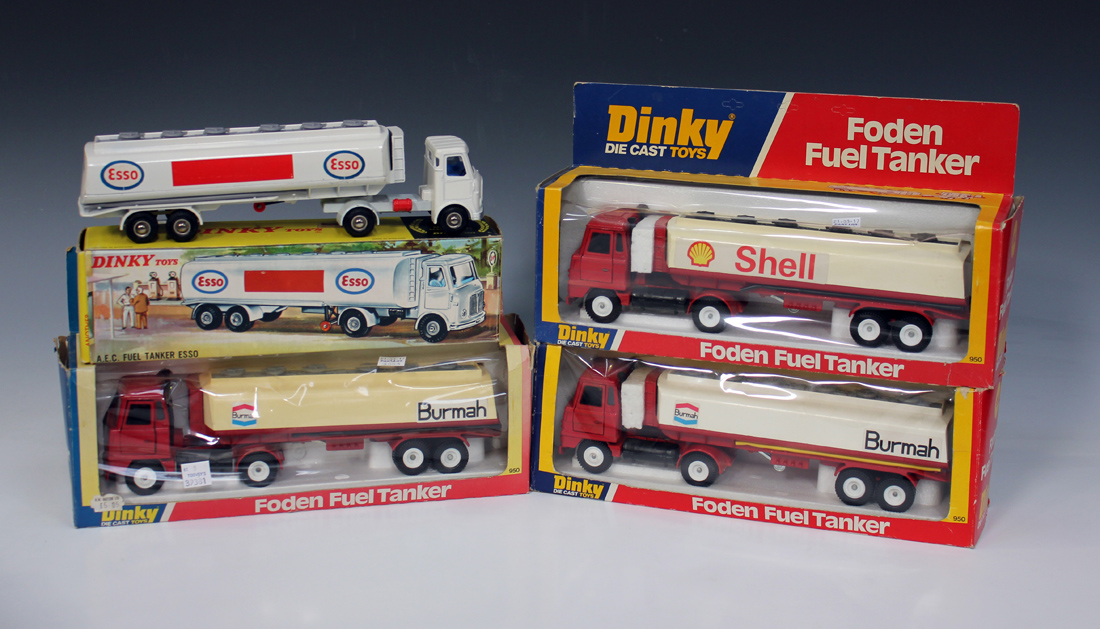 A Dinky Toys No. 945 A.E.C. fuel tanker 'Esso' with tiger logo to rear, boxed, another within a