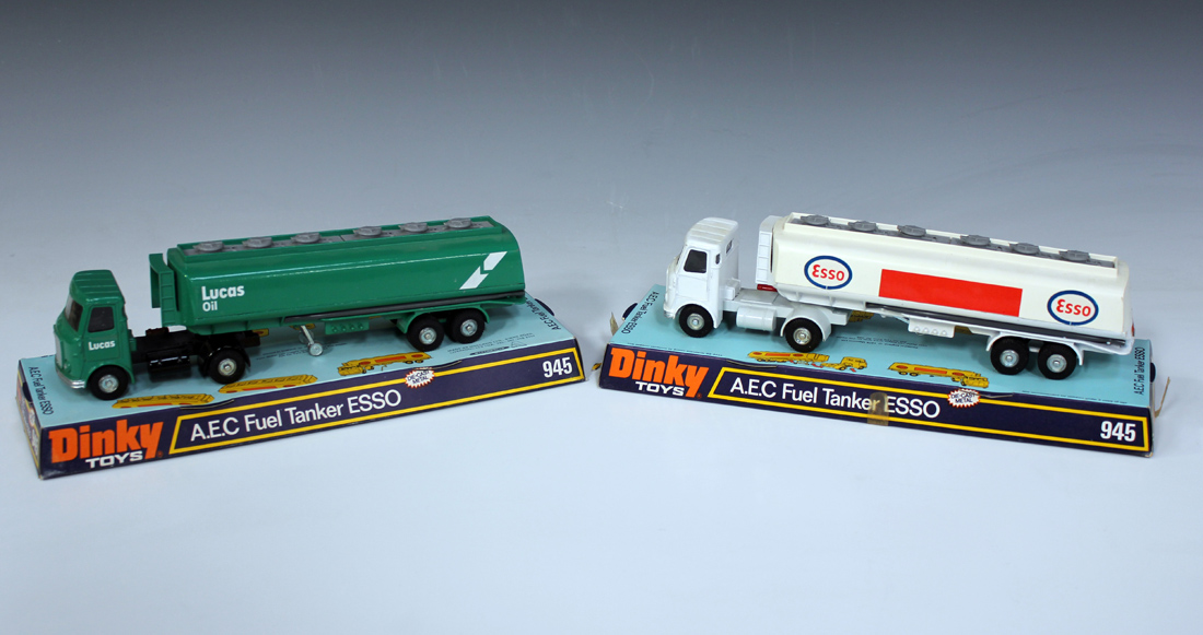 A Dinky Toys No. 945 A.E.C. fuel tanker 'Esso' with tiger logo to rear, boxed, another within a - Image 2 of 2