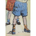 David Bromley - Shorts and Shoes, mixed media print, signed and editioned 12/25, 110cm x 74cm,