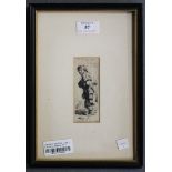 After Rembrandt van Rijn - Peasant calling out: Tis Vinnich Kout, monochrome etching on Japan paper,