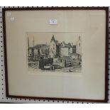 Frank E. Dodman - 'South Queensferry, Edinburgh', 20th century monochrome etching, signed and titled