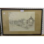 E.G. MacColl - 'The South Moat, Mandalay', monochrome etching, signed with initials, titled and