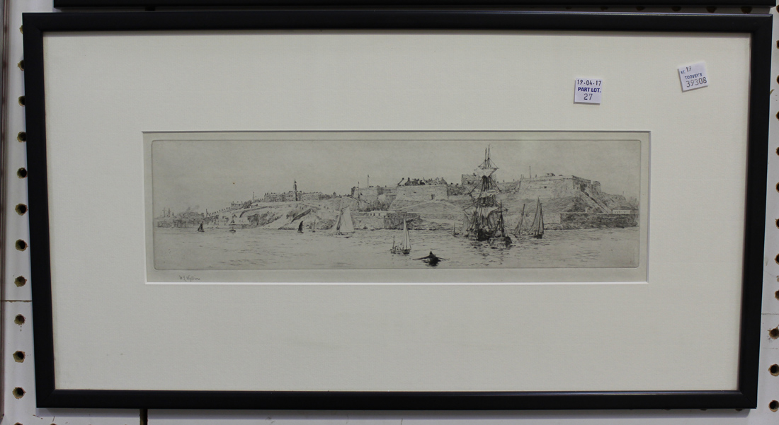William Lionel Wyllie - Battleships and Other Vessels, monochrome etching, signed in pencil, 10. - Image 3 of 4