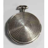 A George III silver circular vinaigrette, the hinged lid and base with reeded concentric circle