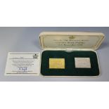 A 22ct gold replica postage stamp ingot commemorating the Royal Wedding of HRH Princess Anne and