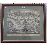 George Thompson (publisher) - 'Frost Fair on the River Thames', engraving with near period colour,