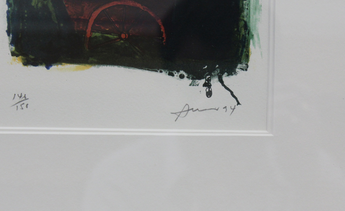 Ana Maria Pacheco - Figure in a Cart, lithograph in colours, signed, dated '94 and editioned 146/150 - Image 2 of 2