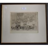 William Walcot - Neoclassical Scene, monochrome etching, signed in pencil, 18cm x 24cm, within a