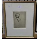 Robert Ball - 'Portrait of D.B. McFall, R.A.', 20th century monochrome etching, signed and titled in