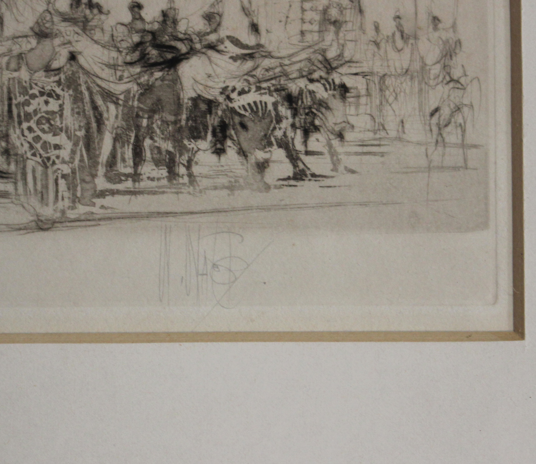 William Walcot - Neoclassical Scene, monochrome etching, signed in pencil, 18cm x 24cm, within a - Image 2 of 2