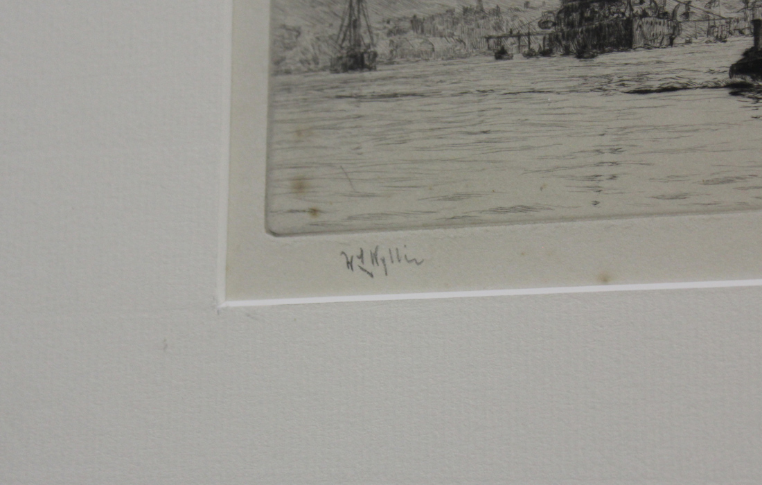 William Lionel Wyllie - Battleships and Other Vessels, monochrome etching, signed in pencil, 10. - Image 4 of 4