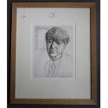 Edgar Holloway - 'David Jones', artist's proof monochrome etching, signed and editioned 'A/P 2' in