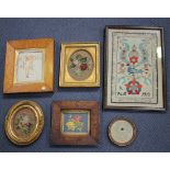 A group of 19th century needlework panels, including a pair of Regency silkwork floral panels, 20.