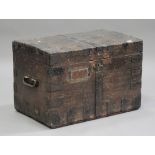 A late 19th century oak and metal bound silver chest, fitted with removable trays, height 54cm,