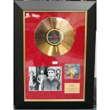 A framed presentation gold disc, photograph and album cover of Endless Wire by The Who, signed by