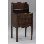 A late 19th century George III style galleried commode, fitted with a single long drawer and two