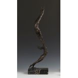 James Osborne - 'Trapeze I', a late 20th century brown patinated cast bronze figure group