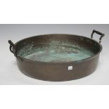 A 19th century copper preserve pan, fitted with twin handles, diameter 44cm. Buyer’s Premium 29.