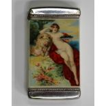 An early/mid-20th century chromium plated and printed celluloid advertising vesta case for '