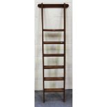 A 20th century mahogany library ladder, height 159cm. Buyer’s Premium 29.4% (including VAT @ 20%) of