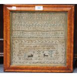 A George III needlework sampler by Elizabeth Jefferson, Durham, dated 1812, the top half worked with