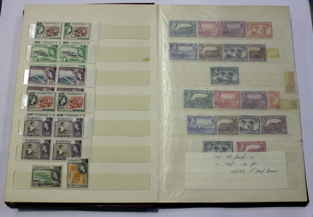 Two small stock books containing Great Britain 1948 Silver Wedding £1 mint block of 4, Australia, - Image 3 of 3